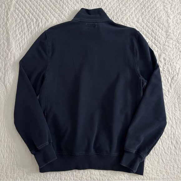 J.Crew Mens Sweatshirt Half-Zip Navy Blue Jacket French Terry Pullover Mock Neck - Picture 10 of 11